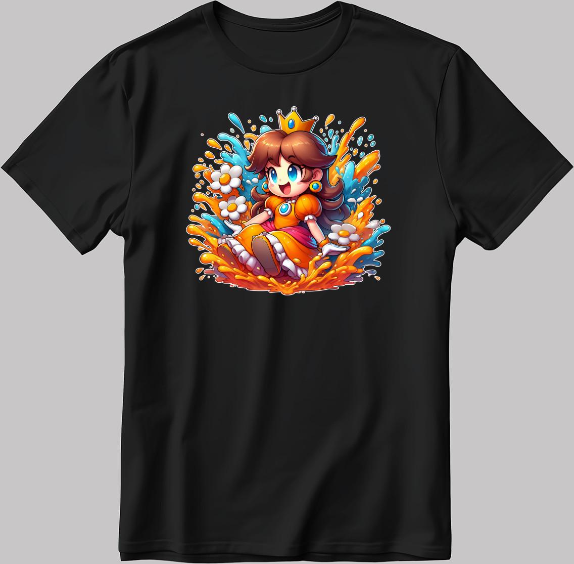 Super Mario Princess Daisy White-Black Men/Women T Shirt AB206 S