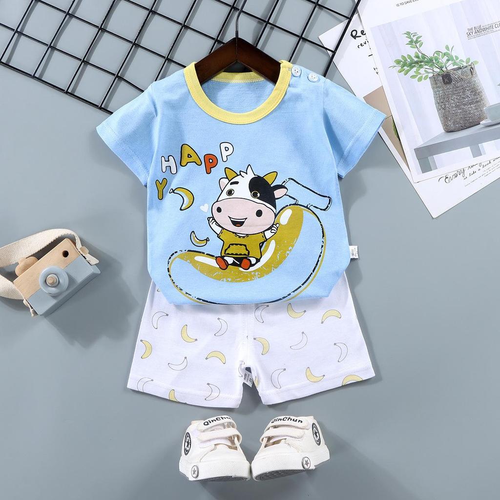 2PCS Mother Kids Clothes Children's Sets Boys Girl T-shirt Shorts Summer Short Sleeve Baby Children Clothing Toddler Suit