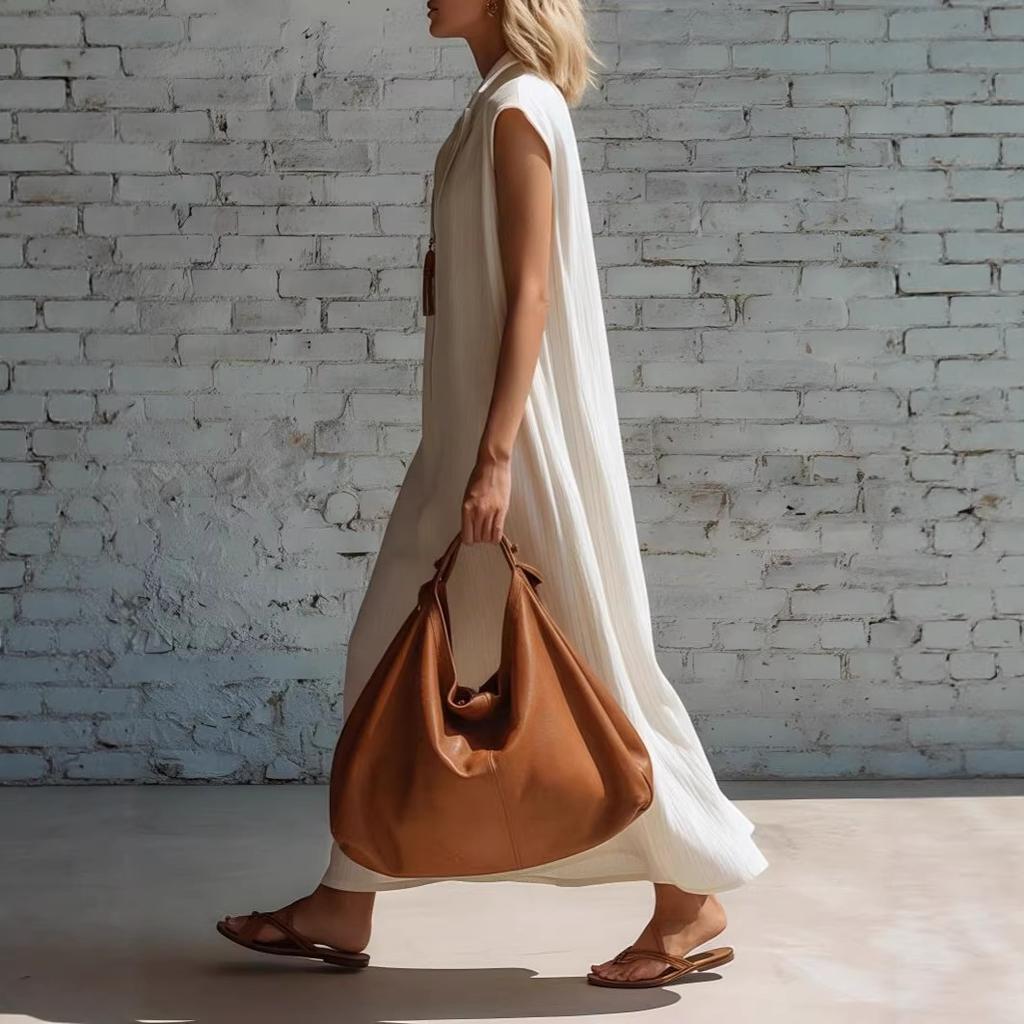 European and American loose and comfortable sleeveless zipper can wear women's dresses in spring and autumn