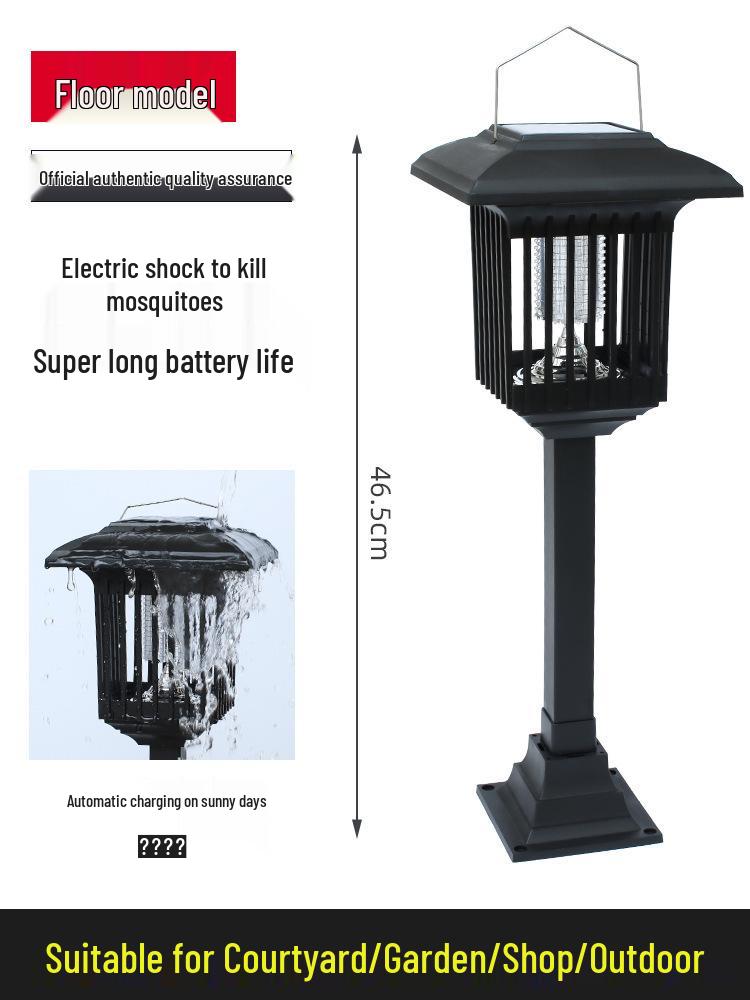Solar Mosquito Repellent Lamp: Outdoor Garden Handheld Insect Killer Stainless Steel Light