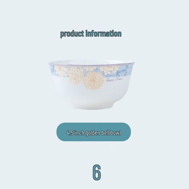 Jun Shiqi LB Nordic White Ceramic Bell Bowls 4.5-inch Bell Bowl (Set of 6)