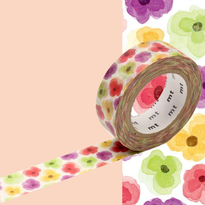 Masking Tape MT EX Watercolor Pansies - Pansy