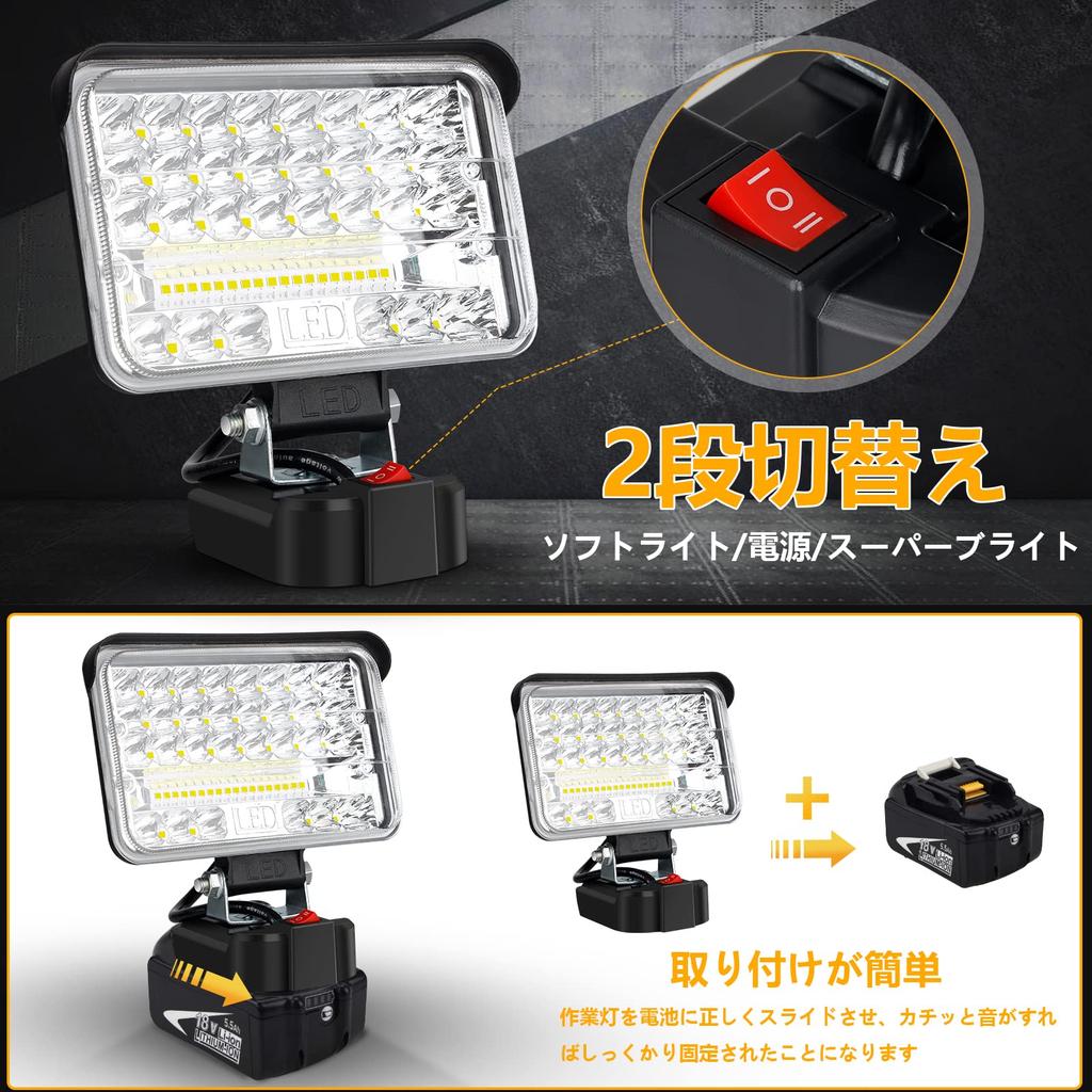 LIGKING LED Floodlight, 100W, 9800LM, Work Light, Makita Compatible, LED Light, Makita 18V Lithium, Makita Compatible 14.4V, 18V LED, Emergency