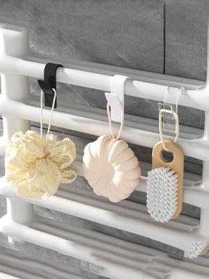 Crochet chauffant multi-usages Crochetd'accrochage pour manteaux Porte-serviettes Support pour radiateur Crochets de salle de bain Cintre Porte-écharpes doux Porte-serviettes 4 pièces