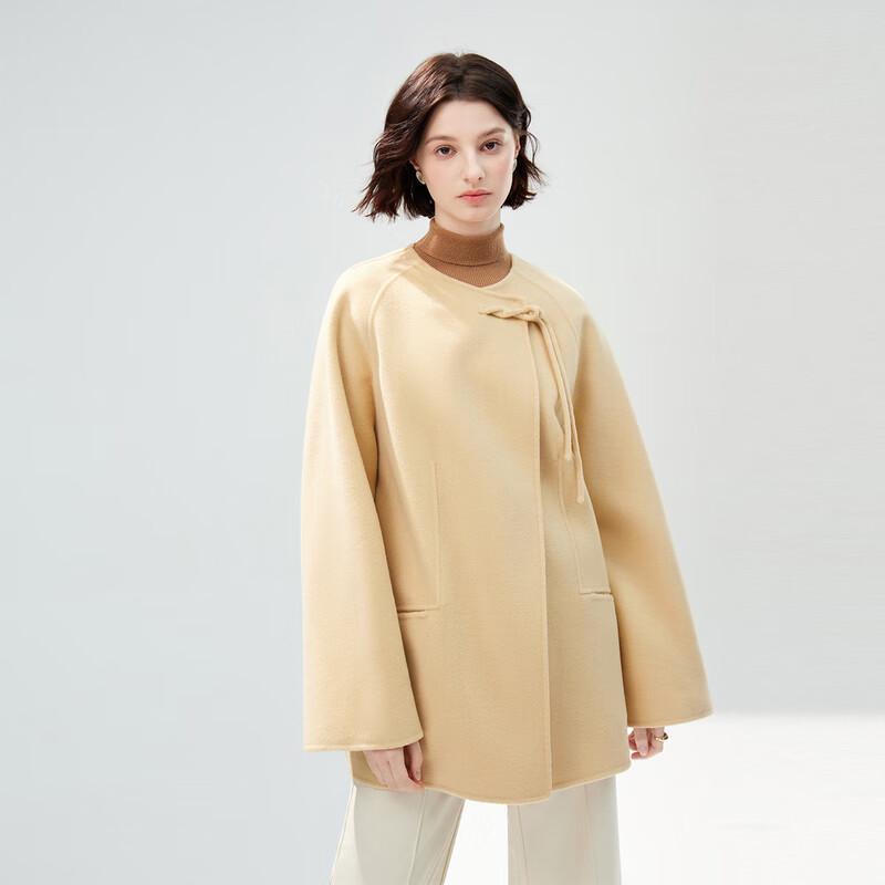 Qiusui Yiren Women's 100% Wool New Chinese Style Double-faced Coat