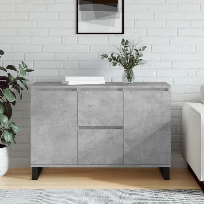 VidaXL Buffet, Sideboard with Legs, Storage Cabinet, Living Room Organizer, Interior Living Room, Concrete Grey 827216