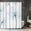 1Pcs Blue Theme Simple Beautiful Floral Shower Curtain, Bathroom Decoration, Including Shower Curtain With Hooks For Bathroom