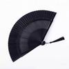 Folding Fan, Paper Fan, Ancient Style, Lace, Compact, Black Bamboo Frame Fan, Summer Portable Folding Fan for Women