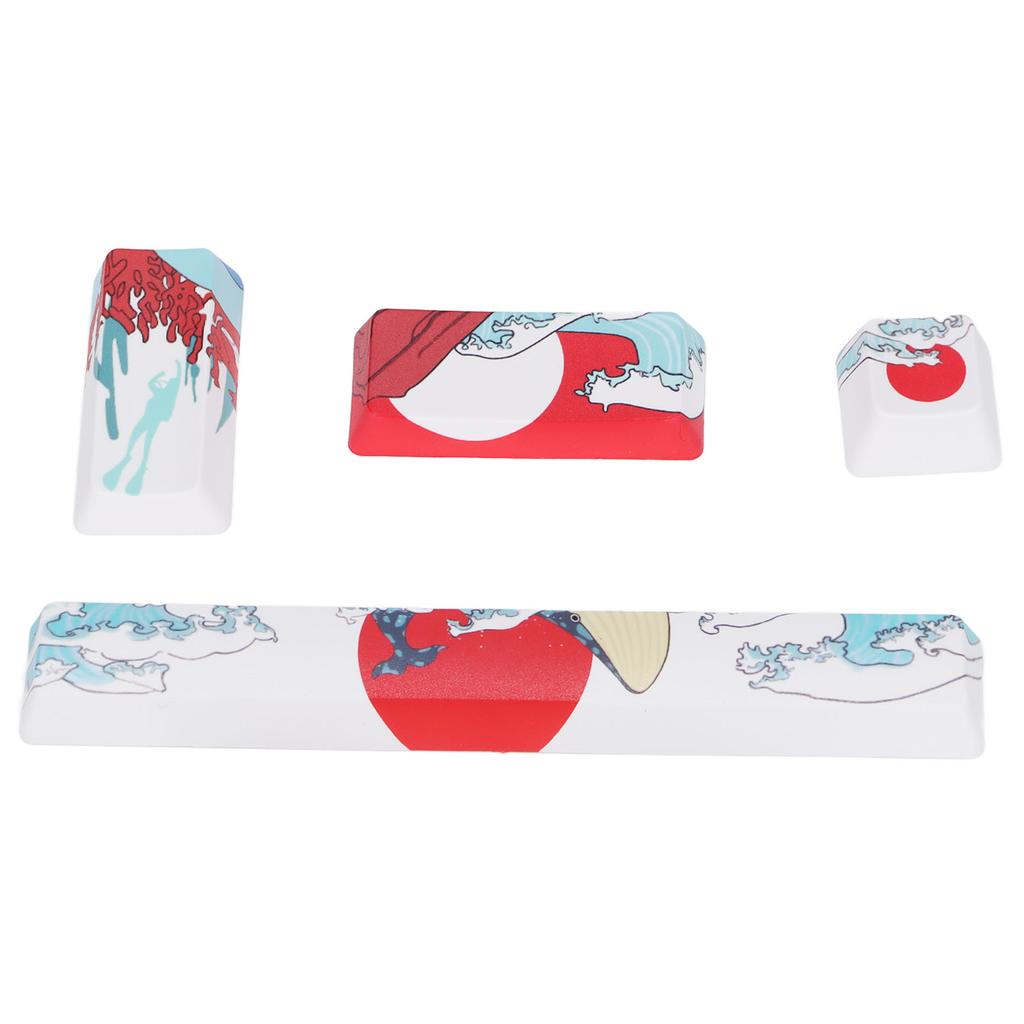 4Pcs Custom Keycaps Comfortable Feel Abrasion Resistance Cartoon Pattern DIY PTB Keycaps for