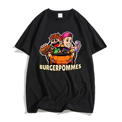 Burgerpommes 2 Magliette LukasBurger Stampa Grafica Cartone Animato T-shirt Marvin Vlogt ICrimax Maglietta Cotone Uomo Donna Magliette Unisex