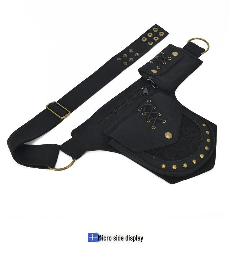 Unisex Retro Rivet Waist Bag: Multi-Functional Crossbody for Outdoor Sports and Phone Storage