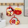 Cute Cartoon New Year Money Bag Horse Hand Towel For Kitchen Bathroom Handkerchief Thick Absorbent Coral Fleece Hanging Towel