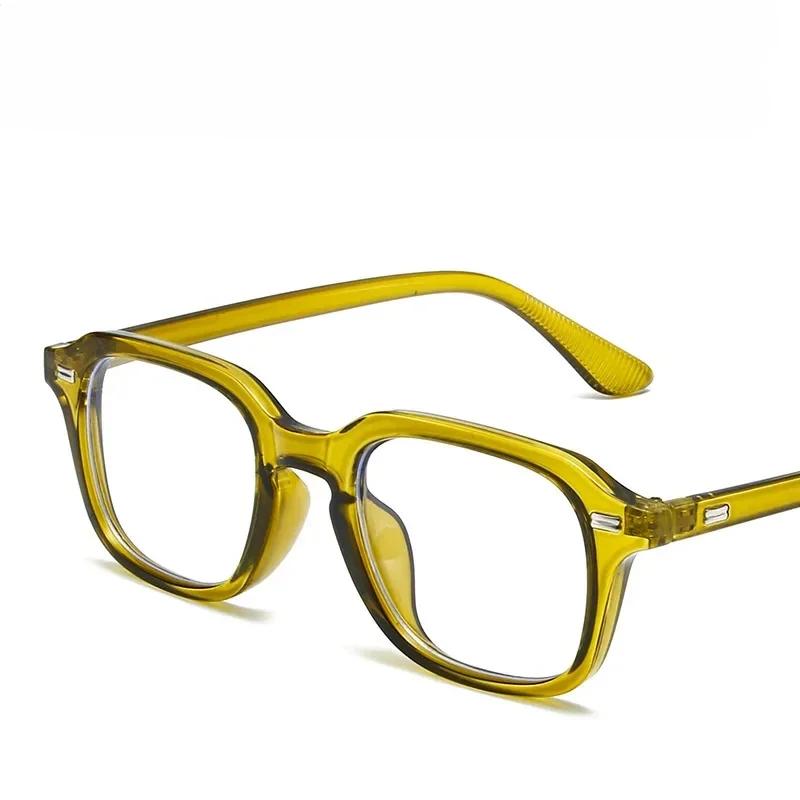 Fashion Retro Square Frame Blue Light Blocking Glasses Office Work Glasses UV Protection Anti-Reflective Computer Sunglasses