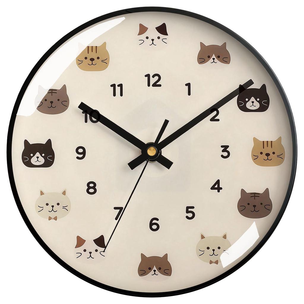 Lovely Cat Collection Wall Clock Silent Wall Watch Cute Cartoon Cat Art Home Decor Creative Gift For Family