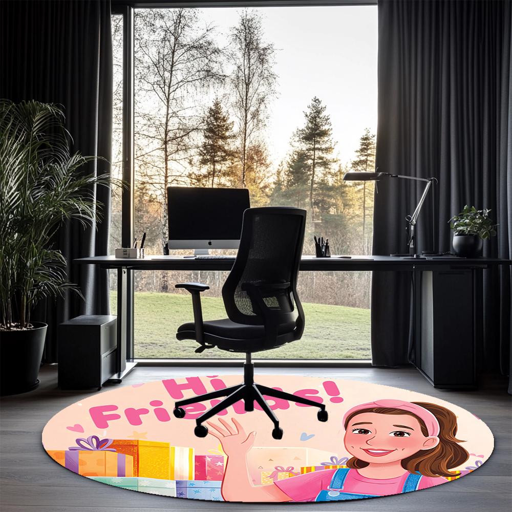 Ms. Rachel Printed Round Rug Carpet Chair Rug Area Rug Entryway Doormats,for Office Chair Living Room Bedroom Kitchen Room.