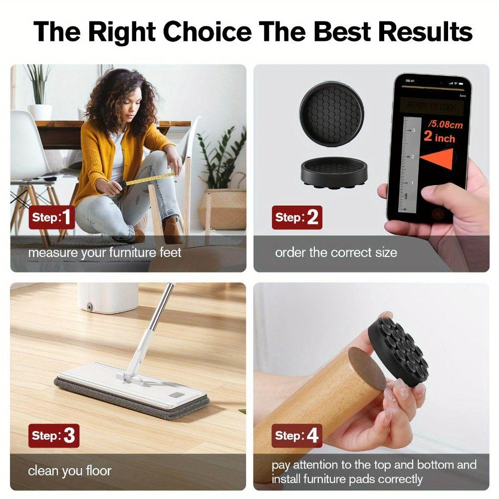 Black Brown Silicone Anti-slip Pads Round Round Sofa Coaster Silent Table Leg Pads  Bed Legs