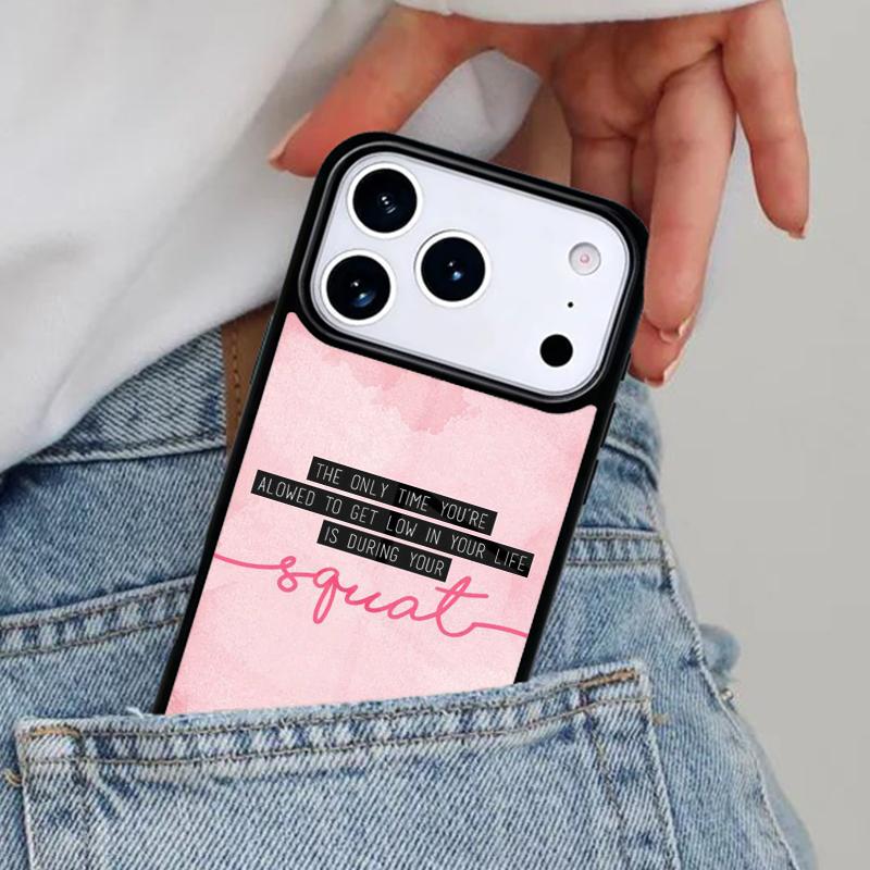 Rosa Workout Motivation Fitnessstudio Handyhülle für iPhone 17ProMax 12 13 14 15 16e 17 Pro Max Plus Air Cover