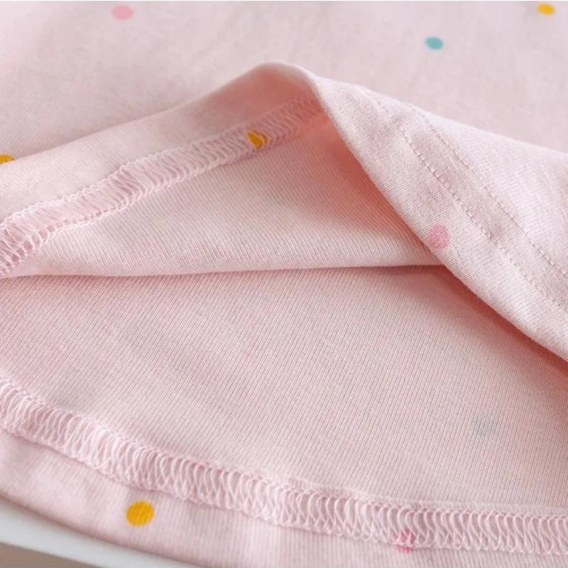 Sweet Short Sleeved Girls' T-shirt Korean Version Top Bow Polka Dot Printed Summer Cotton Children's Clothing