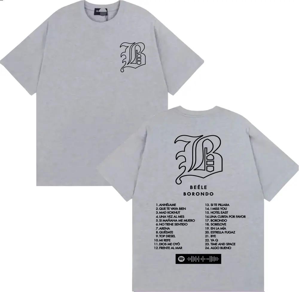

Rapper Beele Borondo Album Logo Print Tee Shirt Unisex Women Harajuku High Street Gothic Tshirt Casual Cotton Short Sleeve T Shirt S