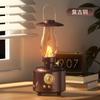 Bluetooth 5.0 Hoparlör Retro FM Radyo Vintage Atmosfer Işığı Şok Edici Bas Ses Kutusu Müzik Çalar TF Kart USB AUX Desteği Ev Dış Mekan Kamp Lambası