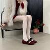 Gentle little fragrant Mary Jane shoes winter 2025 French temperament elegant bow fairy velvet single shoes woman