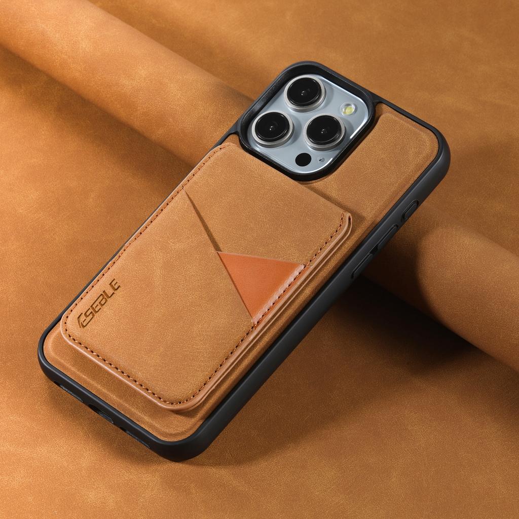 ESEBLE E2 For iPhone 16 Pro Max Magnetic Case RFID Blocking Retro Leather Back Cover with Detachable Card Holder