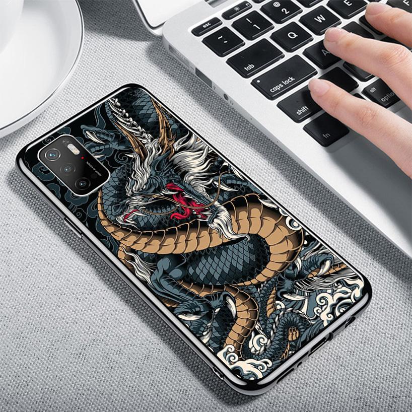 Asian Dragons Animal Tattoo Phnoe Case for Xiaomi Poco X5 X6 X7 Pro X4 Gt F7 Ultra M8 M7 Redmi 15C 15 13C 13 12C 12 Unique Cover