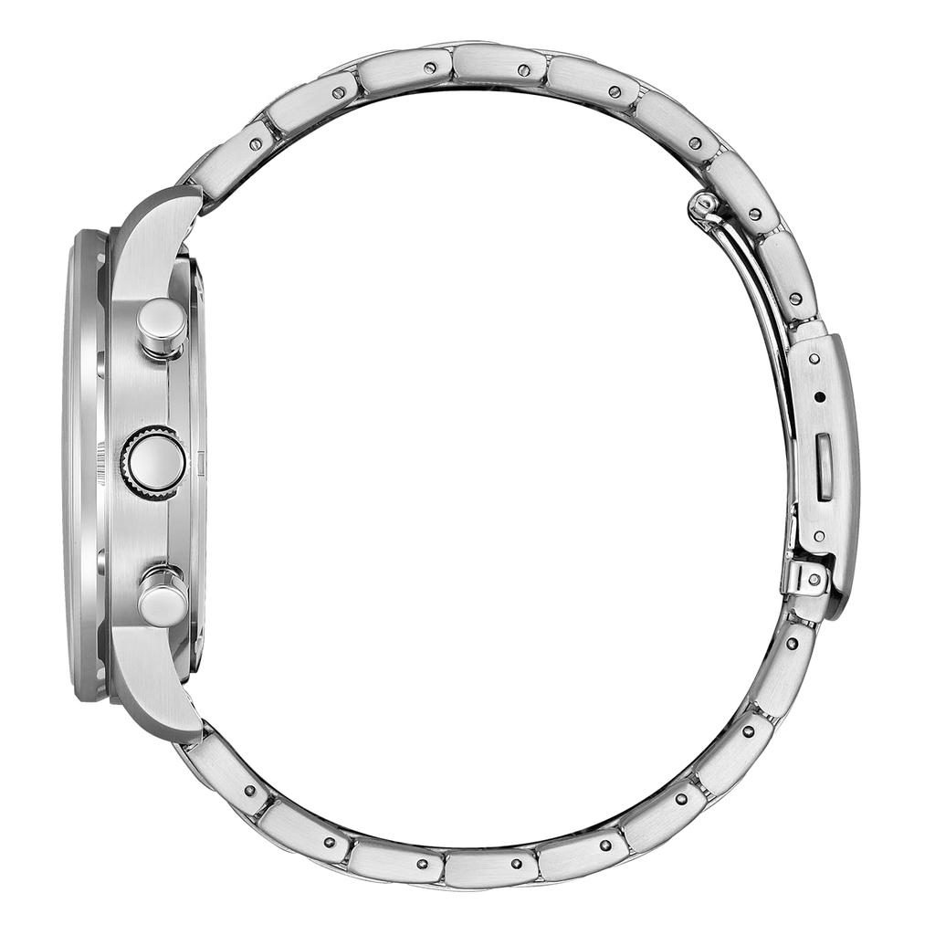 Citizen Stainless Steel Chronograph Green Dial Watch Modern Eco-Drive Men's Ca4500-91X, Silver,