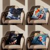 Glückstier Koi Kunst Kissenbezug Für Zimmer Sofa Kissenbezug Geeignet Für Heim Schlafzimmer Dekoration Und Schutz