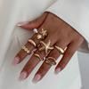 Ingemark 8pcs/set Bohemian Starfish Scallop Open Ring for Women Elegant Imitation Pearl Irregular Knuckle Ring 2026 New Jewelry