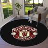 Manchester United F Round Area Rug,Carpet Rug for Living Room Bedroom Sofa Playroom Decor,Non-slip Floor Mat