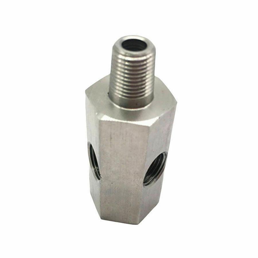 1/8'' BSPT Oil Pressure Sensor To Two NPT Adapter Turbo Supply Feed Line Gauge