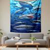 Shark Swarm Wall Tapestry Great White Sharks Underwater Blue Ocean Decor for Boys Room Man Cave Gift