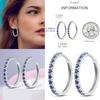 2024 Earrings For Women 925 Sterling Silver Colorful Double Hoop Earrings  Fashion Birthday Party Wedding Engagement Jewelry