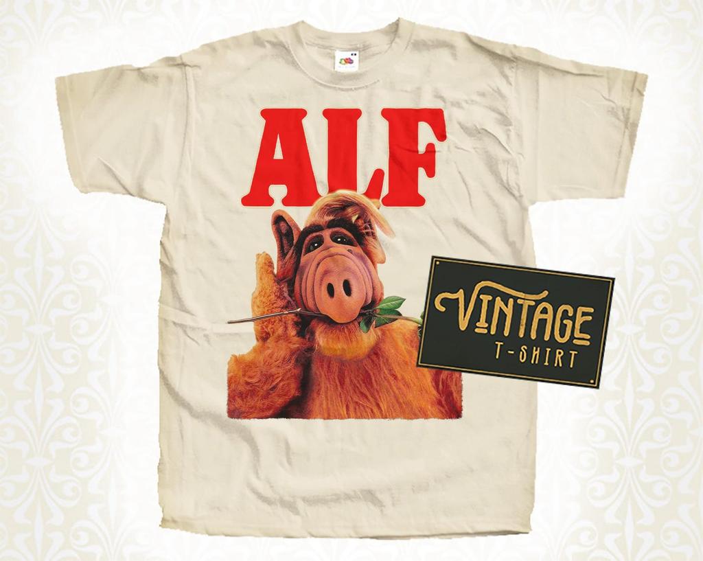 SALE Alf V1 T-Shirt Vintage Natural Color Men's T-Shirt DTG Digital Print SIZES L