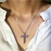 Europäische & Amerikanische Damen Kreuz Halskette mit AAA Zirkon Anhänger, 18K Gold Plated Schlüsselbein Kette