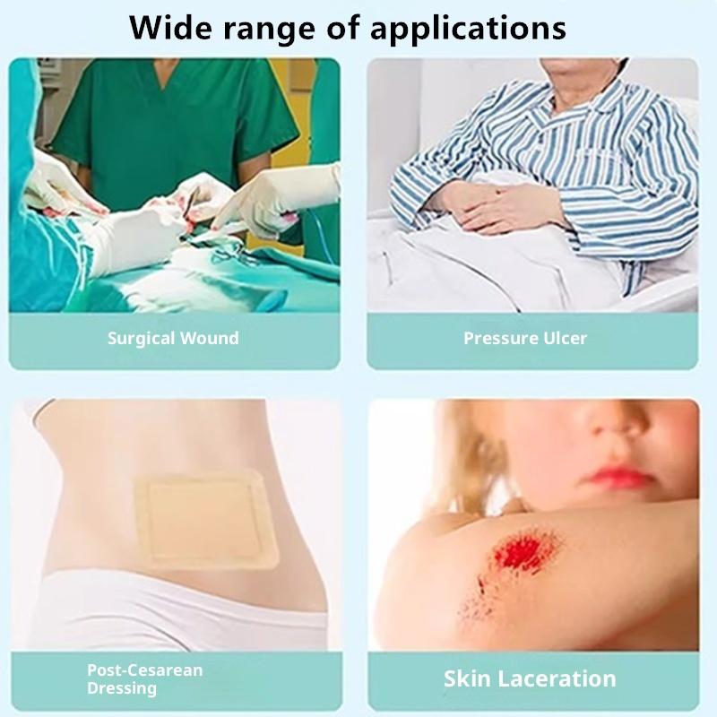 1 Pcs Foam Silicone Dressing With Border Adhesive Sterilized Waterproof Wound Dressing Plaster Bandage Home Travel First Aid