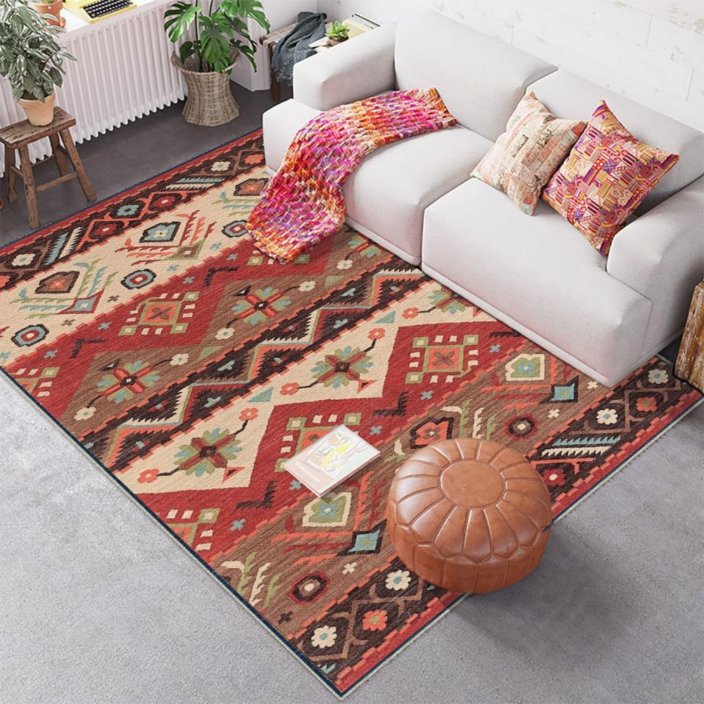 Nordic Minimalist Printed Carpet Persian Red Carpet Living Room Home Decor Sofa Rug Bedroom Bedside Rug Dining Table Floor Mat