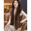 Imitation mink velvet fur jacket women's short vest vest vest autumn and winter mother's red fur vest cardigan