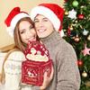 Red Christmas Themed Stripe Box Gift Wrap Holiday Event Supplies Decoration