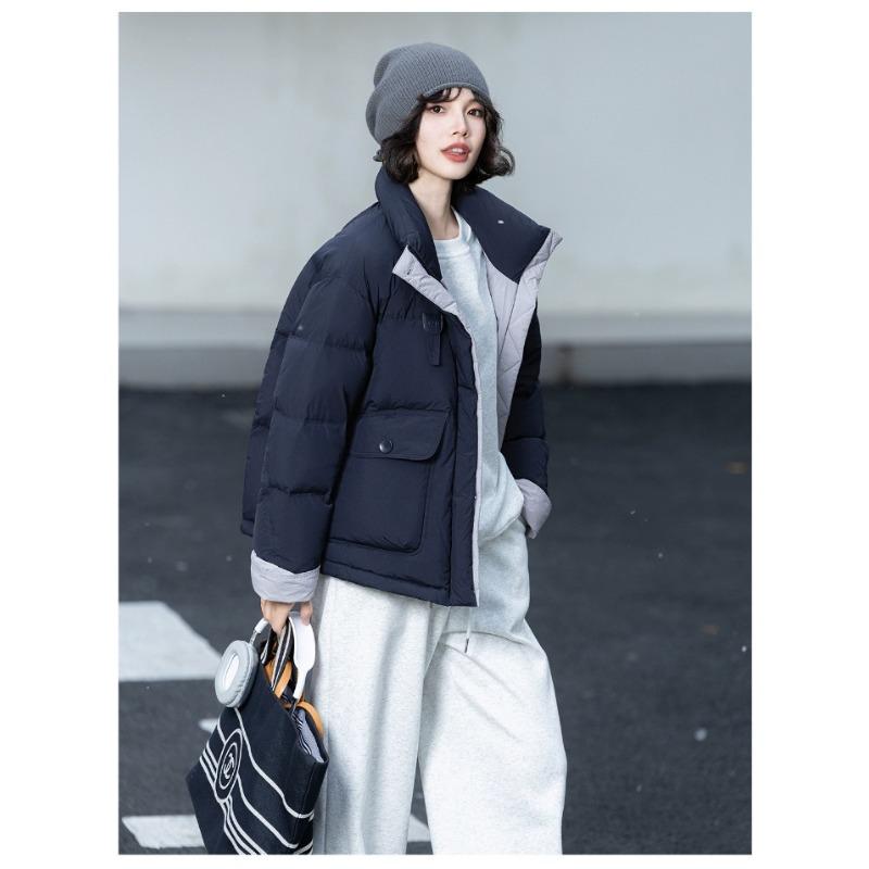 Winter new loose casual versatile stand-up collar cotton clothes commuting warm down cotton clothes jacket