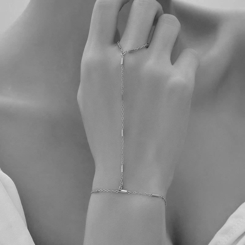 

Мінімалістичні тонкі ланцюжки, з єднані з кільцями на палець, браслети для жінок, багатошарові, вінтажні, з кульками, ланцюжкові браслети, ювелірні вироби для вечірки, елегантні