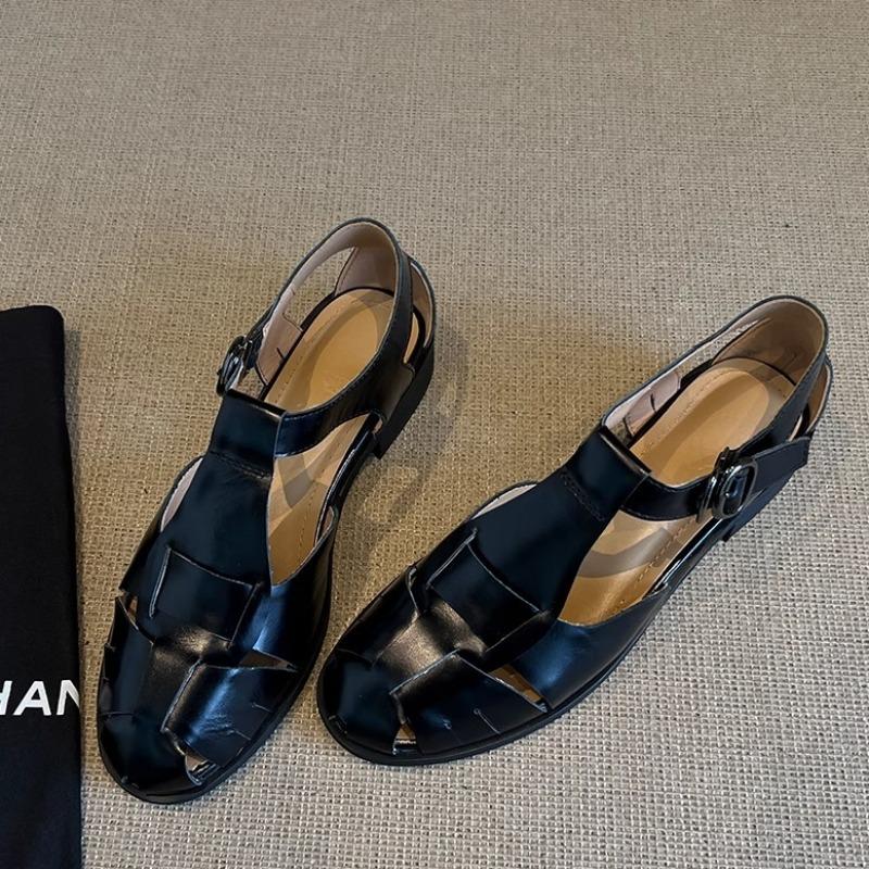 

Версия из коровьей кожи~ плетеная сумка в ретро-стиле, сандалии-шлепанцы, женская летняя обувь, натуральная кожа, плоская подошва, прохладные шлепанцы, обувь-клетка для свиней 40