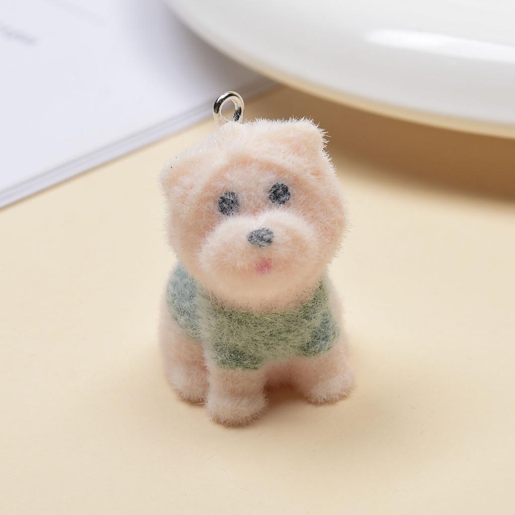 Resin Flocking Cute Three-dimensional Keychain Pendant Car Key Chain Pendant Bag Pendant