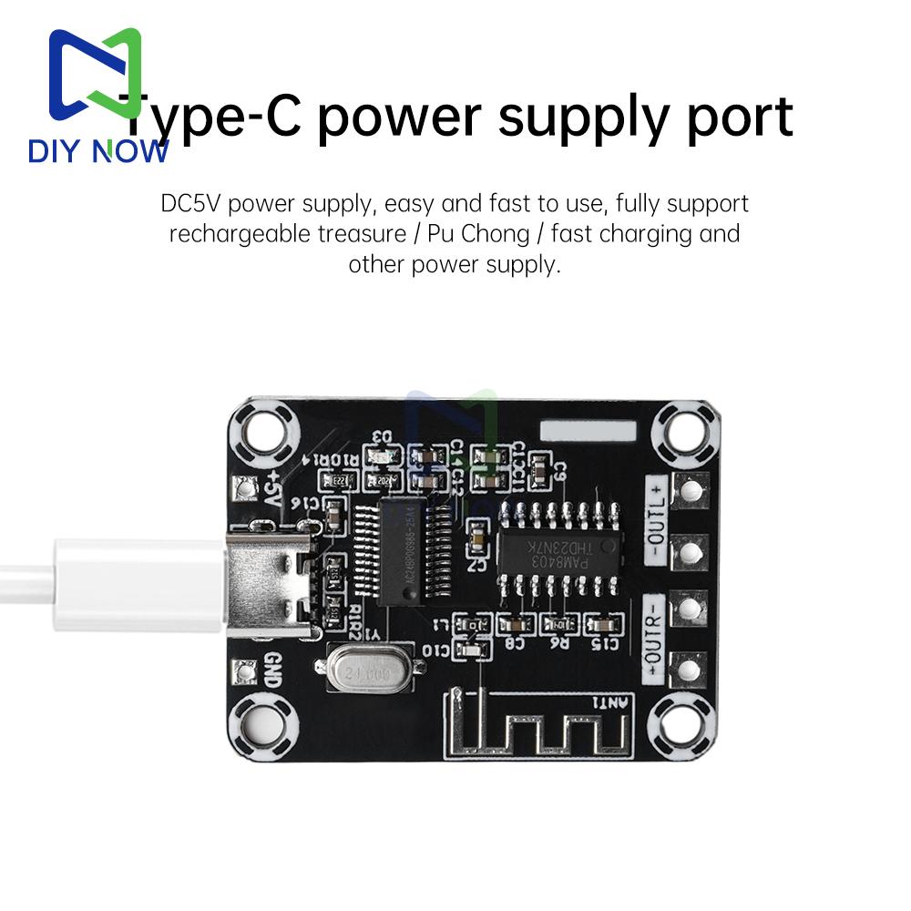 DC5V amplifier board XH-A155 PAM8403 ultra-clear D-class Bluetooth digital power amplifier board 5W*2 amplifier board TYPE-C