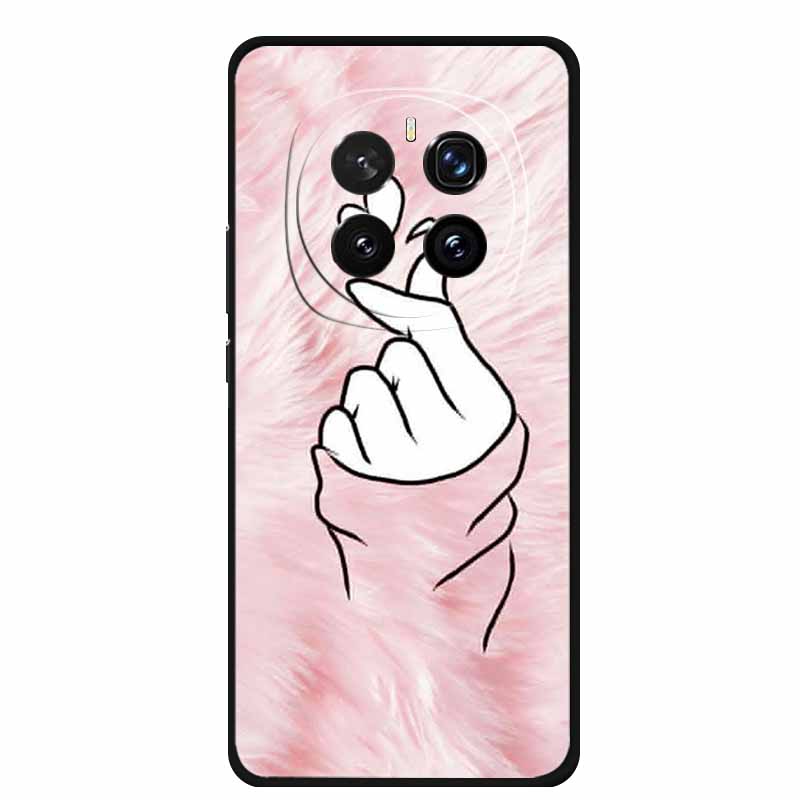 For Honor Magic 7 Case 7Pro Painted Cat Colorful Soft Edge Silicone Black Bumper For Honor Magic7 Pro Back Cover Magic7 5G Para
