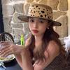 Polka Dot Flat Top Straw Hat Women's Summer Seaside Vacation Beach Hat Sunshade Sunscreen Elegant Top Hat Sun Hat
