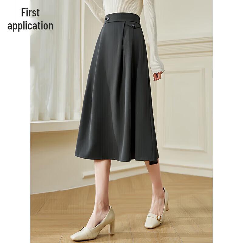 Women s High-Waisted A-Line Midi Skirt M