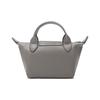 Longchamp Le Pliage Cuir 17 Mini Dumpling Bag Women Shoulder Bag Dove-Gray 1500757P55