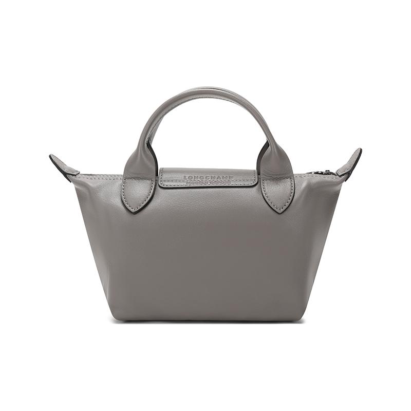 Longchamp Le Pliage Cuir 17 Mini Dumpling Bag Women Shoulder Bag Dove-Gray 1500757P55